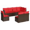 vidaXL 8 Piece Garden Sofa Set with Cushions Brown Poly Rattan