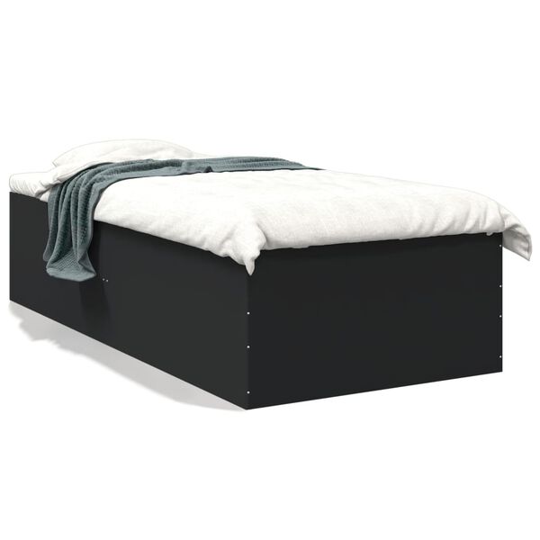 vidaXL Bed Frame without Mattress Black 75x190 cm Small Single