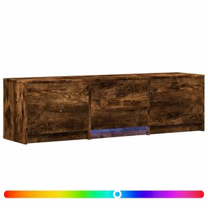 vidaXL TV Cabinet with LED Smoked Oak 140 x 34 x 40 cm Engineered Wood