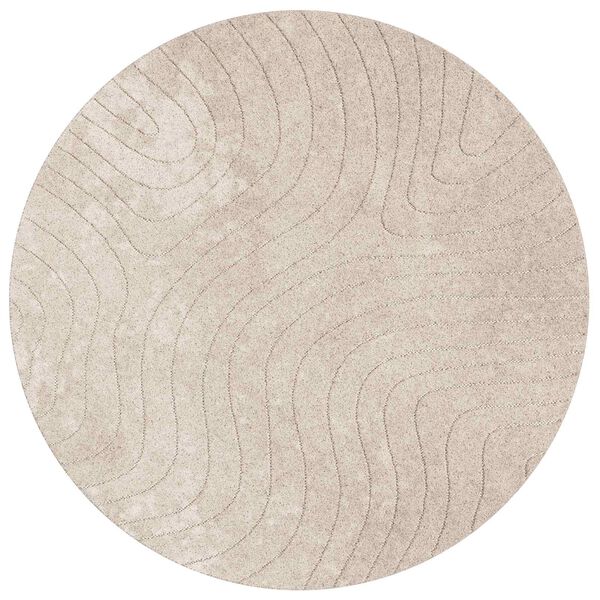 vidaXL Area Rugs Round PALMERAS Beige &Oslash; 120 CM Polyester