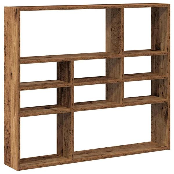 vidaXL Wall Shelf Old Wood 90x16x78 cm Engineered Wood