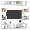 vidaXL 8 Piece TV Cabinet Set White Engineered Wood