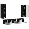 vidaXL TV Cabinet Set Wall-mounted 3 pcs Black Engineered Wood