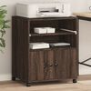 vidaXL Printer Stand with Wheels Brown Oak 60x48x74 cm
