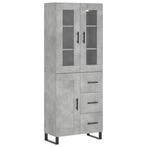 vidaXL Highboard Concrete Grey 69.5x34x180 cm Engineered Wood