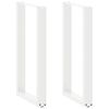 vidaXL Bar Table Legs U-Shaped 2 pcs White 50x(90-91) cm Steel
