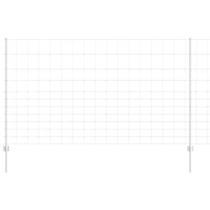 vidaXL Outdoor Wild Fence with Posts 25 x 1.4 m Galvanised Steel Mesh