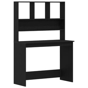 vidaXL Desk with Shelves Black Oak 102x45x148 cm Engineered Wood