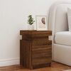 vidaXL Bedside Cabinet with LED Lights Brown Oak 35x39x55 cm