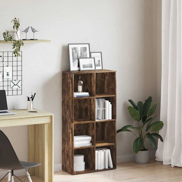 vidaXL Book Cabinet/Sideboard Smoked Oak 66x30x130 cm Engineered Wood
