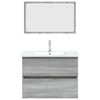 vidaXL 2 Piece Bathroom Furniture Set Grey Sonoma Engineered Wood
