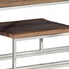 vidaXL Console Table Silver Stainless Steel and Solid Sleeper Wood