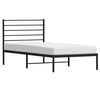 vidaXL Metal Bed Frame without Mattress with Headboard Black 75x190cm