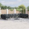 vidaXL Garden Sofa Set with Cushion 11 pcs Black Steel