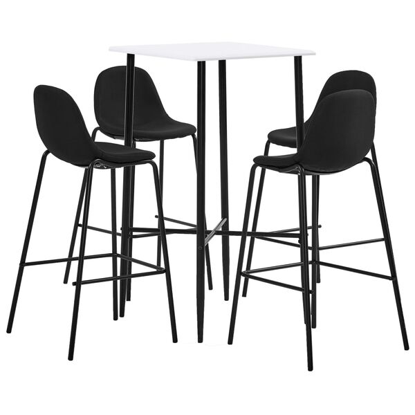 vidaXL 5 Piece Bar Set Fabric Black