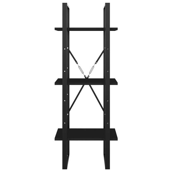 vidaXL 3-Tier Book Cabinet Black 40x30x105 cm Engineered Wood