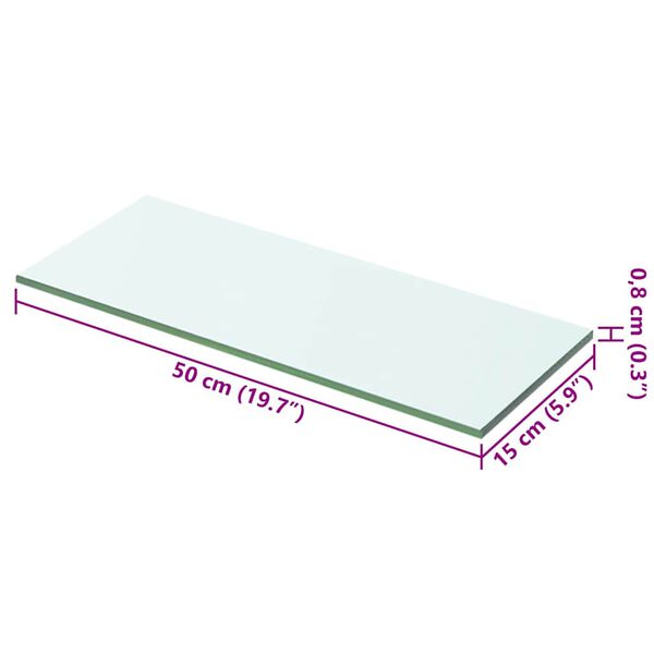 vidaXL Shelves 2 pcs Panel Glass Clear 50x15 cm
