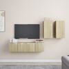 vidaXL 4 Piece TV Cabinet Set Sonoma Oak Engineered Wood