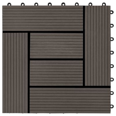vidaXL 22 pcs Decking Tiles 30x30 cm 2 sqm WPC Dark Brown