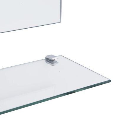 vidaXL Wall Mirror with 5 Shelves Silver 100x60 cm