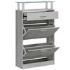 vidaXL Shoe Cabinet Concrete Grey 63x24x104 cm Engineered Wood