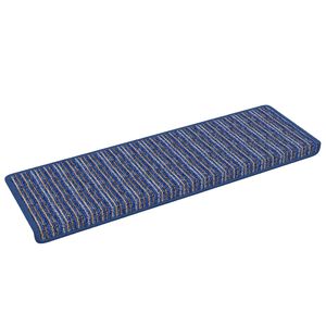 vidaXL Self-adhesive Stair Mats Striped 15 pcs Blue 65 x 21 x 4 cm