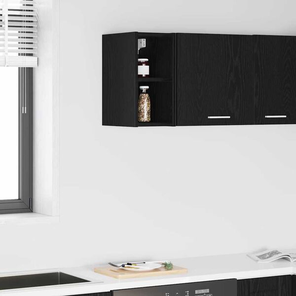 vidaXL Hanging Cabinet Black Oak 20 x 29.5 x 40 cm Engineered Wood