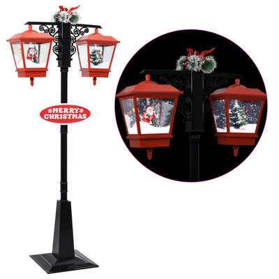 vidaXL Christmas Street Lamp with Santa Black and Red 81x40x188 cm PVC