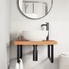vidaXL Basin Shelf Wall Mounted Steel and Solid Wood Beech