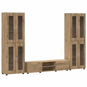 vidaXL TV Cabinet Set with Drawer FLORIN Artisan Oak Engineered Wood