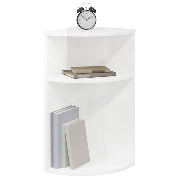 vidaXL End Table High Gloss White 29.6 x 29.6 x 60 cm Engineered Wood