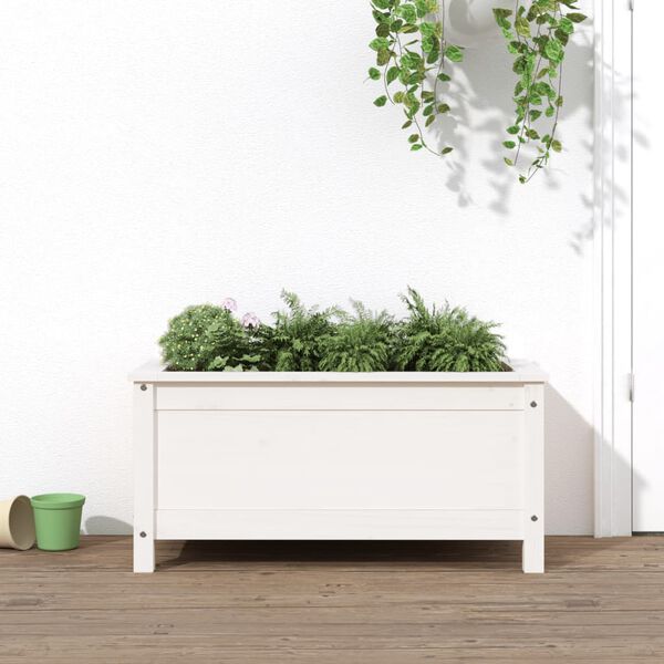 vidaXL Garden Planter White 82.5x40x39 cm Solid Wood Pine