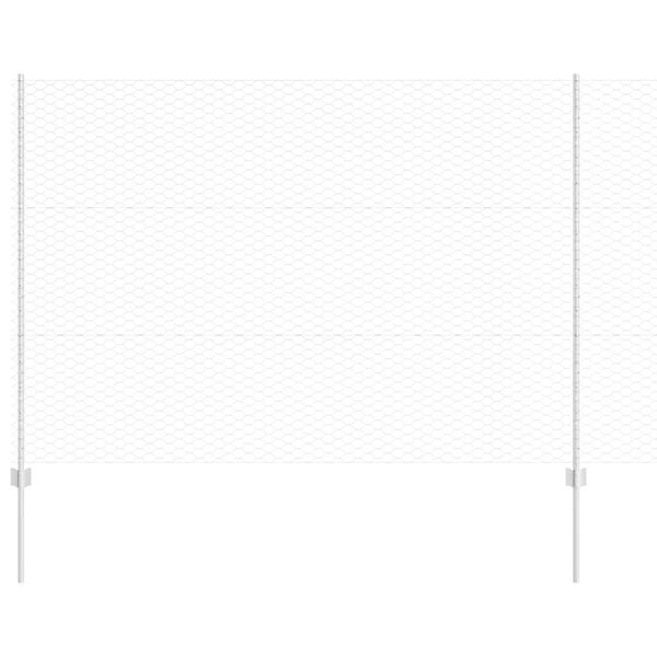 vidaXL Fence with Post Silver 1.5 x 25 m Steel