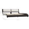 vidaXL Bed Frame Grey and white 160 x 200 cm Artificial Leather
