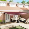 vidaXL Manual Retractable Awning with LED Burgundy 500x300 cm