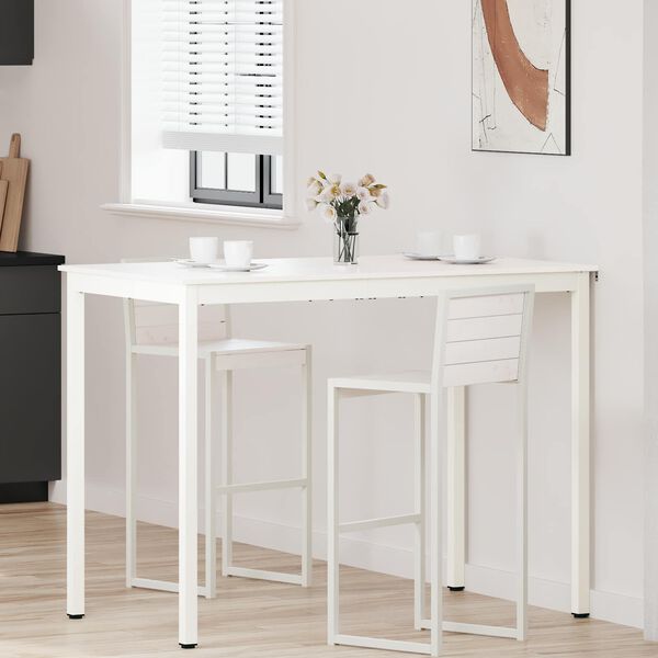 vidaXL Bar Table White 140 x 80 x 105 cm Solid Pine Wood