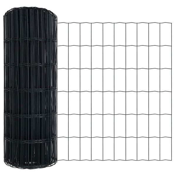 vidaXL Euro Fence Grey 0.6 x 10 m PVC-coated iron