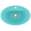 vidaXL Luxury Basin Overflow Oval Matt Light Green 58.5x39 cm Ceramic