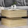 vidaXL Coffee Table with LED Lights Sonoma Oak 50x50x40 cm