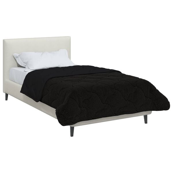 vidaXL Full Year Duvet Black 135 x 200 cm Microfiber and Teddy fleece