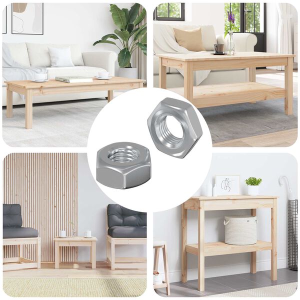 vidaXL Hex Nuts 2 pcs Silver M8 Iron