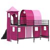 vidaXL Kids'Loft Bed Frame Black and Pink 99.5 x 190 cm Metal