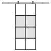 vidaXL Sliding Door with Hardware Set 90x205 cm Tempered Glass and Aluminium