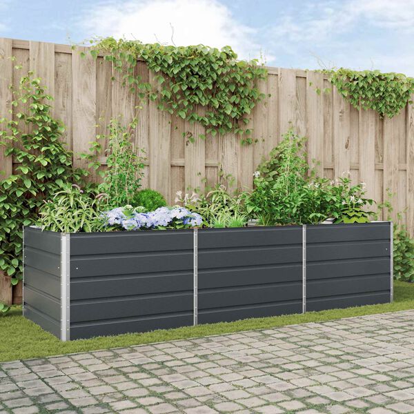 vidaXL Planter Anthracite 290 x 100 x 75 cm Galvanised Steel