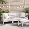 vidaXL Garden Sofa 3-Seater White Solid Wood Pine