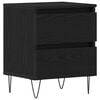 vidaXL Bedside Cabinet Black oak 40 x 35 x 50 cm Engineered Wood