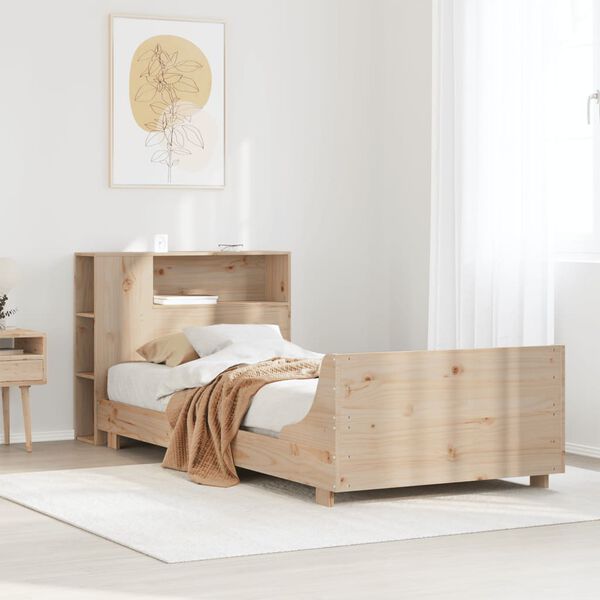vidaXL Bed Frame without Mattress 90x190 cm Single Solid Wood Pine