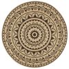 vidaXL Handmade Rug Jute with Dark Brown Print 90 cm