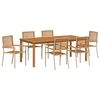 vidaXL Garden Dining Set 7 pcs Beige Solid Acacia Wood