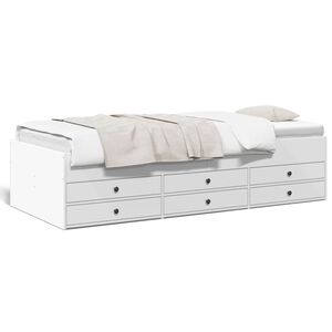 vidaXL Daybed with Drawers without Mattress White 90x190 cm Single